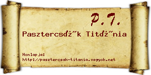 Pasztercsák Titánia névjegykártya